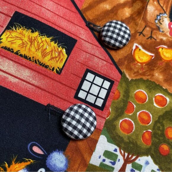 Handmade Farm Life Vest Lace Collar Gingham Buttons Corduroy Back Sz S - Picture 6 of 12